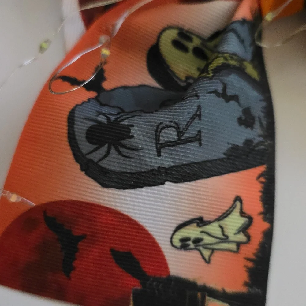 Handmade Halloween Ghost Light Up Hair Clip Bow, #2